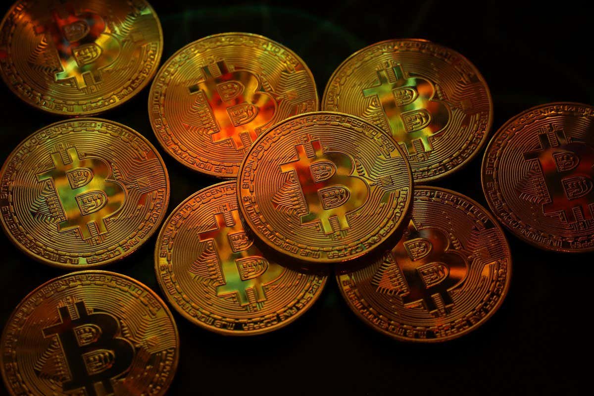 LONDON, ENGLAND - OCTOBER 24: A visual representation of the digital Cryptocurrency, Bitcoin on October 24, 2017 in London, England. Cryptocurrencies including Bitcoin, Ethereum, and Lightcoin have seen unprecedented growth in 2017, despite remaining extremely volatile. While digital currencies across the board have divided opinion between financial institutions, and now have a market cap of around 175 Billion USD, the crypto sector coninues to grow, as it sees wider mainstreem adoption. (Photo by Dan Kitwood/Getty Images)