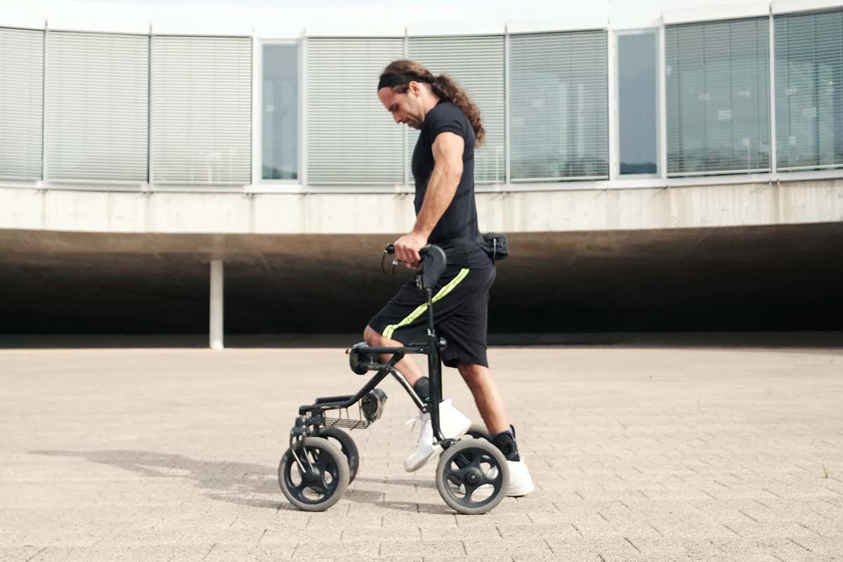 Man walks after receiving spinal implants