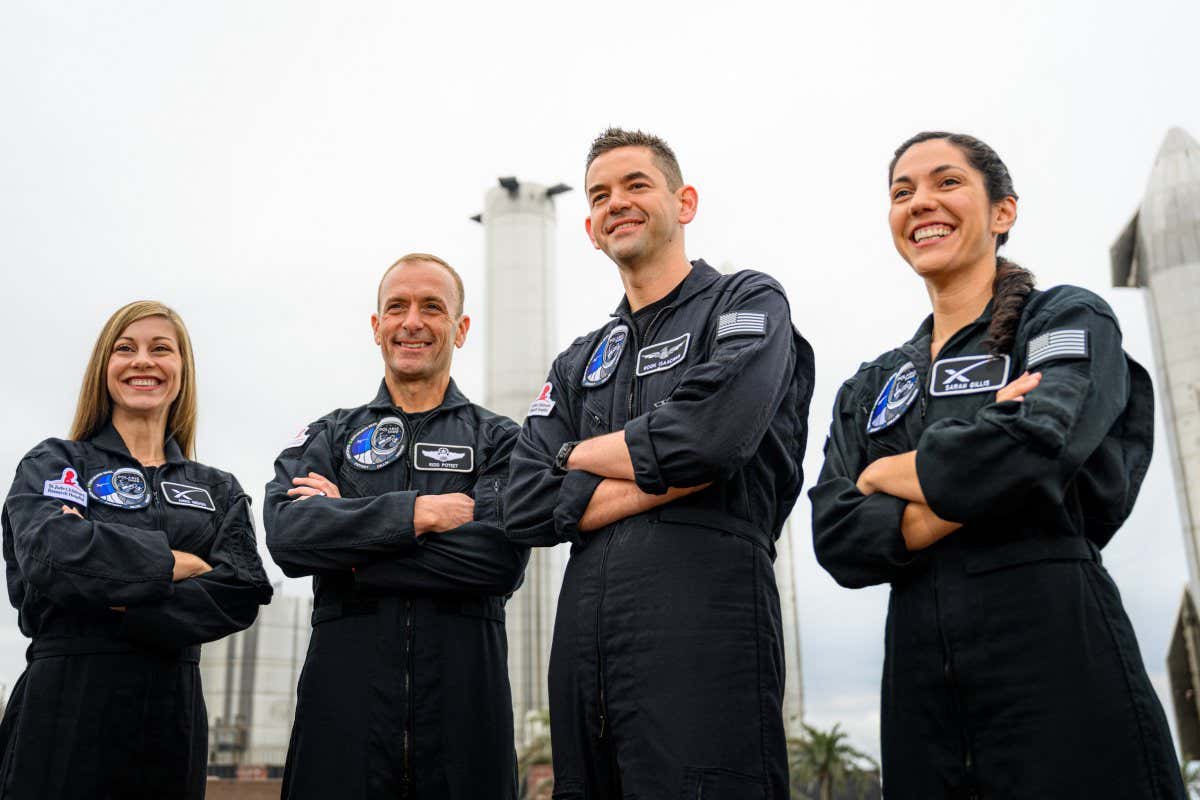 Anna Menon, Scott Poteet, Jared Isaacman and Sarah Gillis