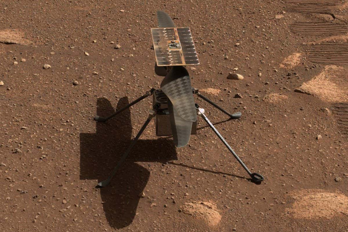 NASA’s Perseverance rover captured this image of the Ingenuity helicopter