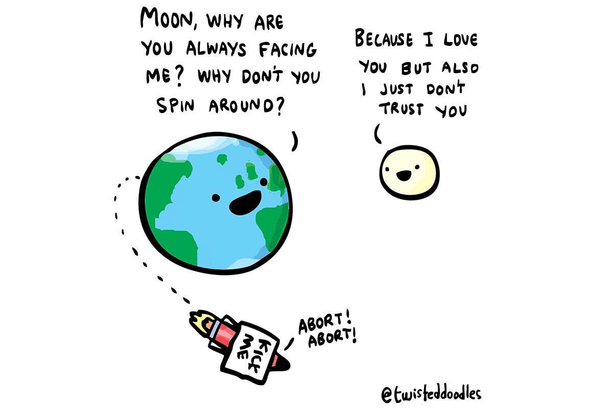 Twisteddoodles: Two-faced moon has trust issues