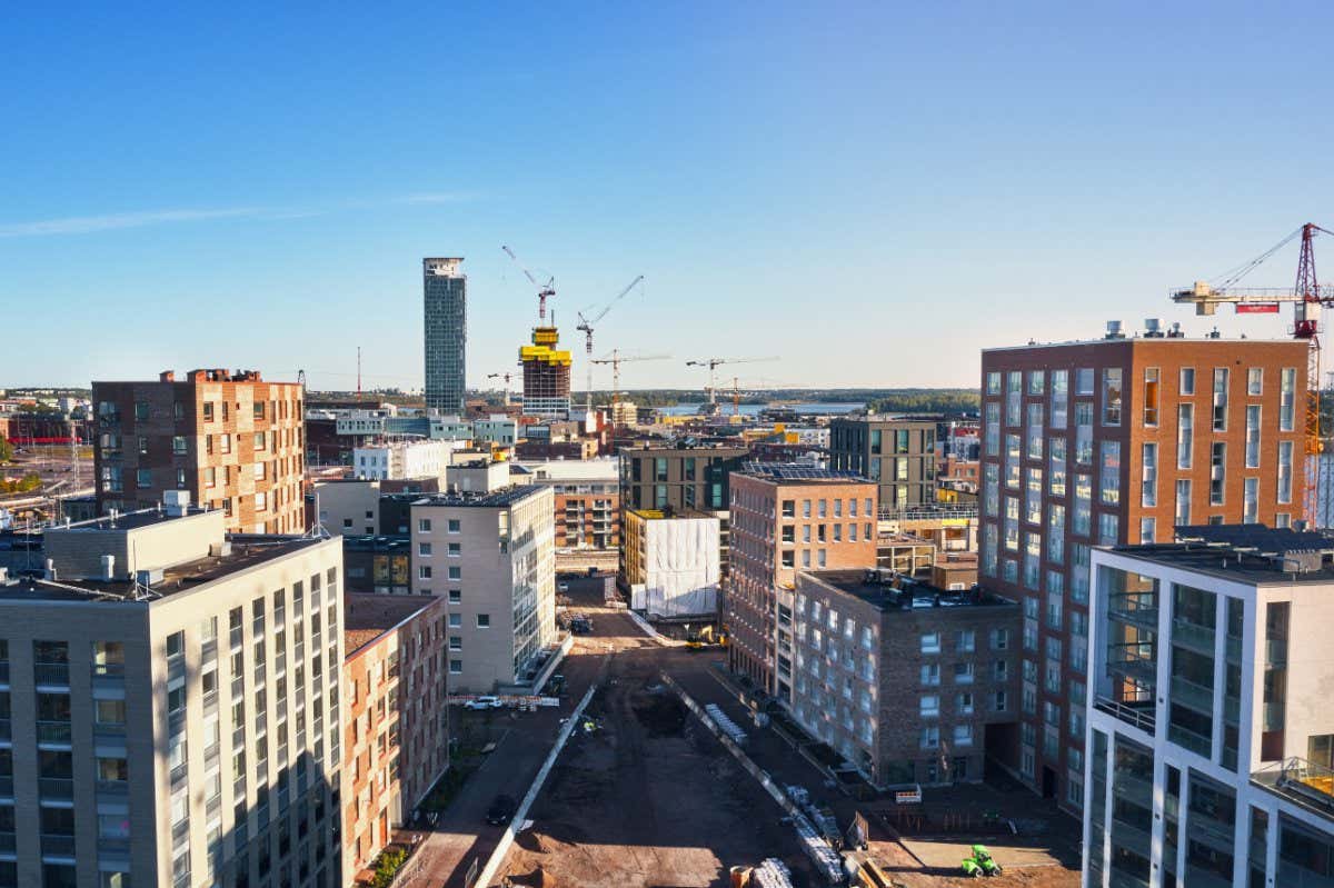 (c) Jussi Hellsten www.jussihellsten.com www.instagram.com/jussihellsten Kalasatama area from above, 2019