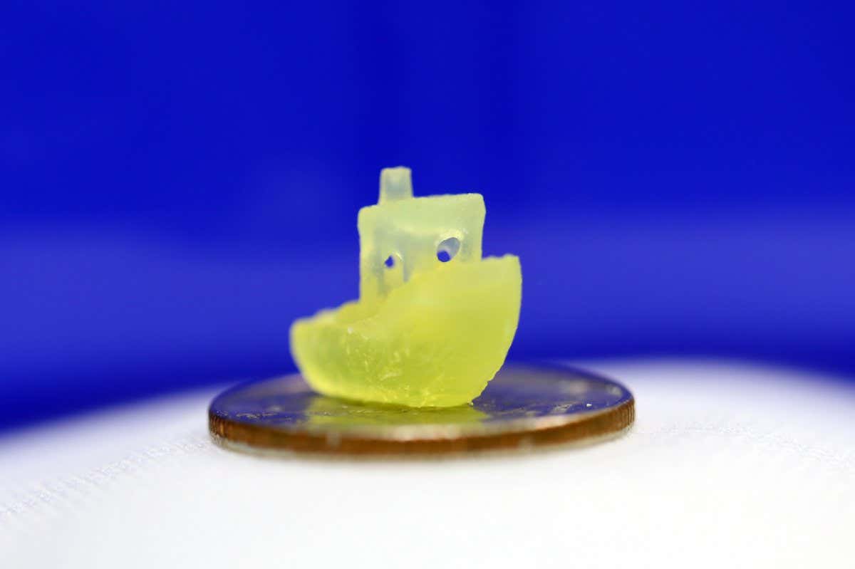 A model of a boat produced using the new 3D printing technique