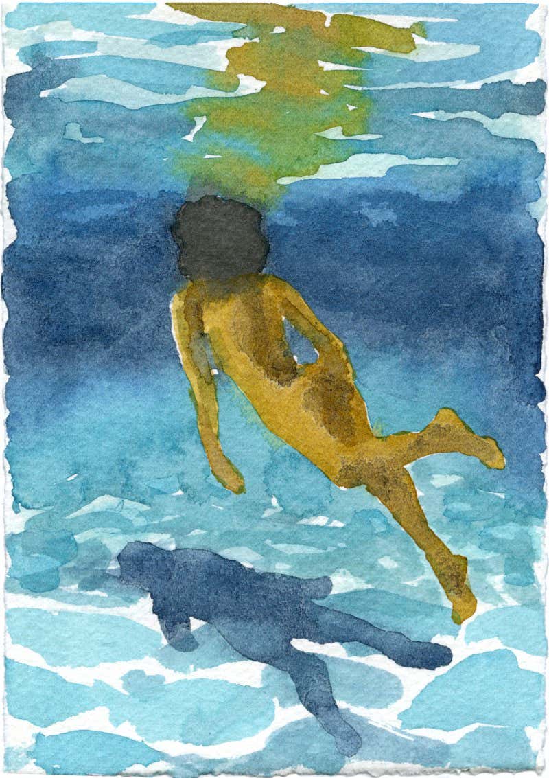 Mirage 24, 2018, Adrienne Elise Tarver, American, born 1985, ink on paper, 5 ? x 4 in., Josef Vascovitz and Lisa Goodman