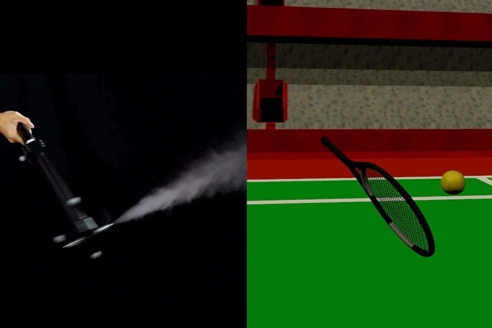VR racket uses compressed air to simulate hitting a ball