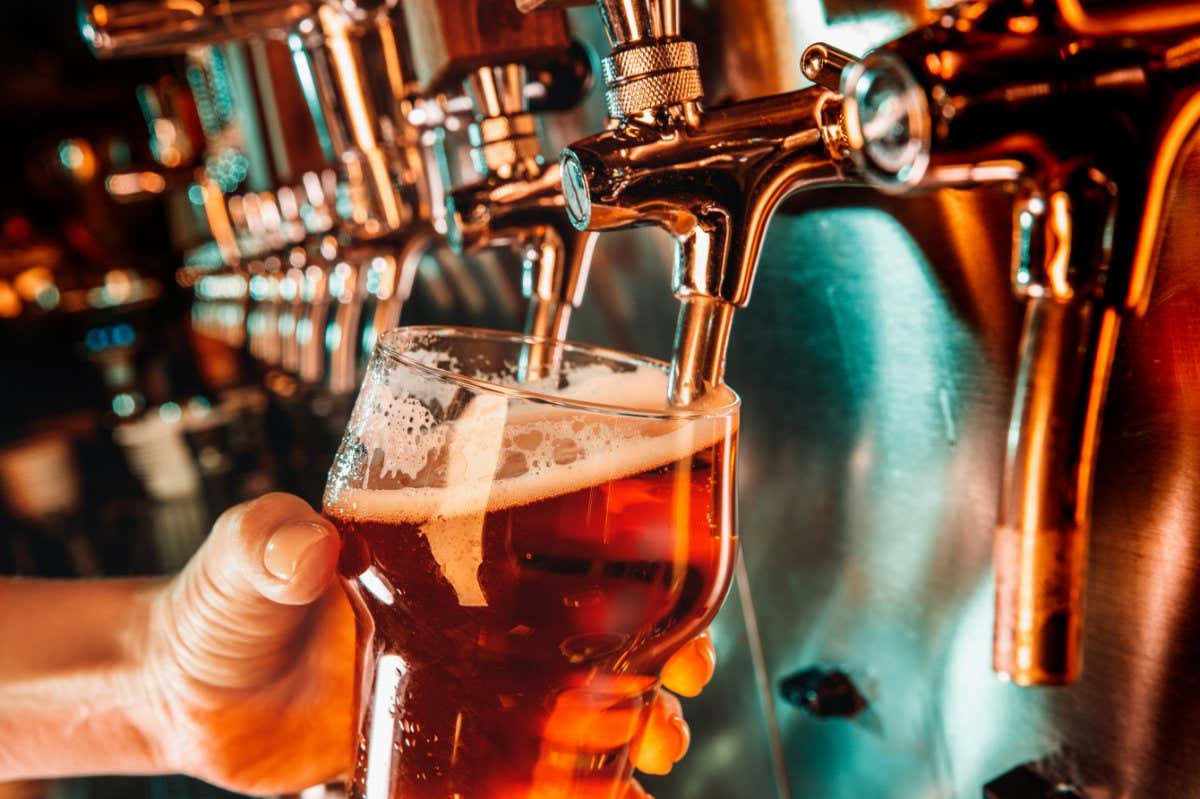 Bartender pouring beer