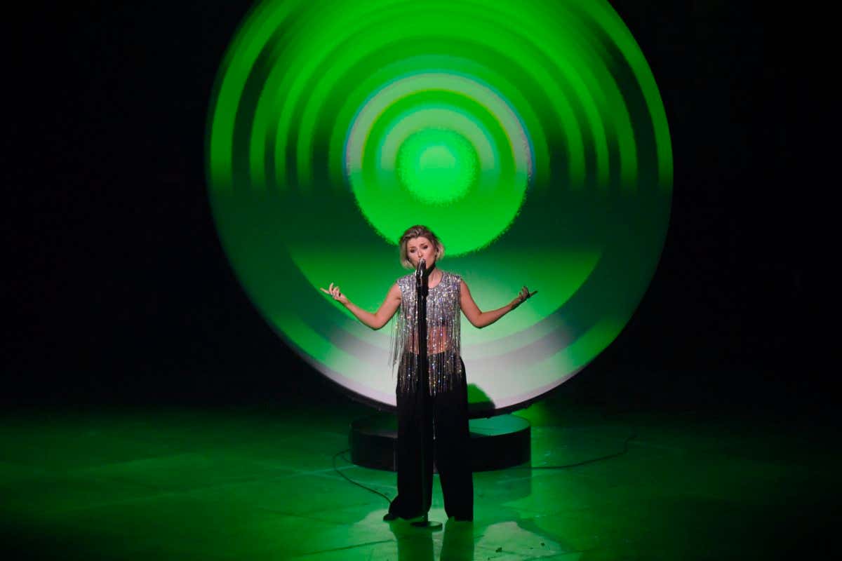 TURIN, ITALY - MAY 12: Cornelia Jakobs performs on stage during the second semi-final of the 66th Eurovision Song Contest at Pala Alpitour on May 12, 2022 in Turin, Italy. (Photo by Filippo Alfero/Getty Images)