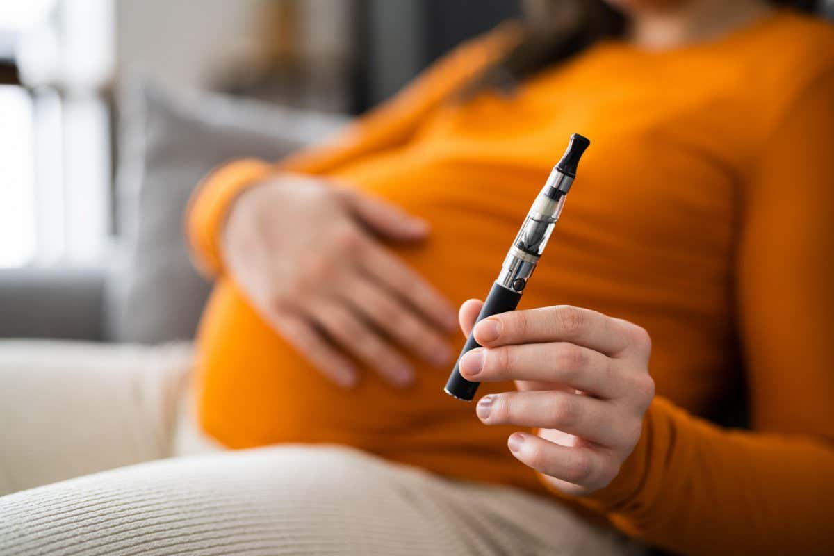 Pregnant Woman Smoking E Cigarette