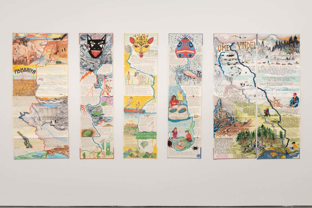 Carolina Caycedo, River Books, 2016. Installation view from Carolina Caycedo: From the Bottom of the River, Installation view at MCA Chicago 2021, Photo: Nathan Keay, ? MCA Chicago. Image courtesy of the artist.