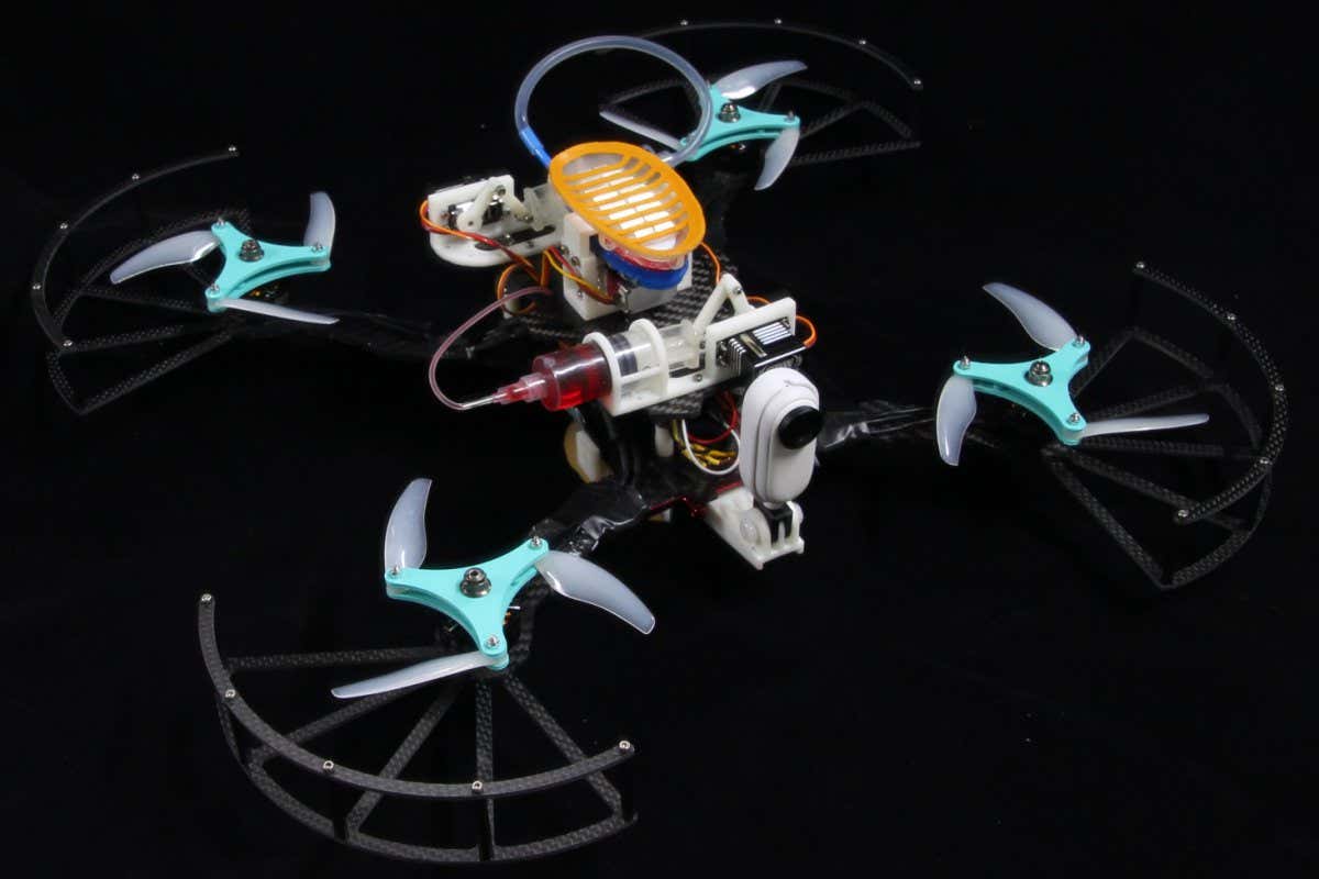 Drone with fish-inspired suction disc