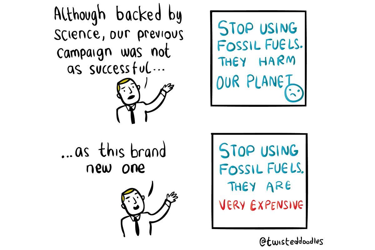 Twisteddoodles on a campaign to stop using fossil fuels