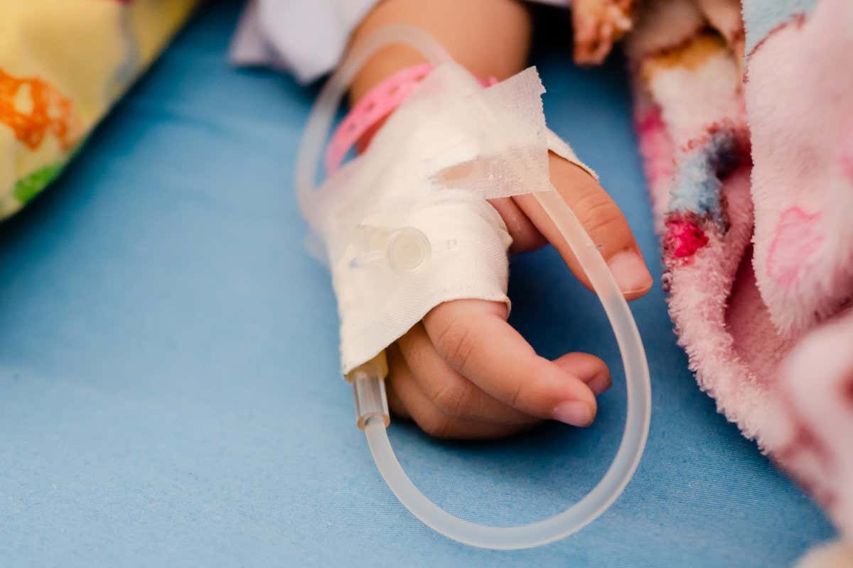 A stock image of a child in hospital