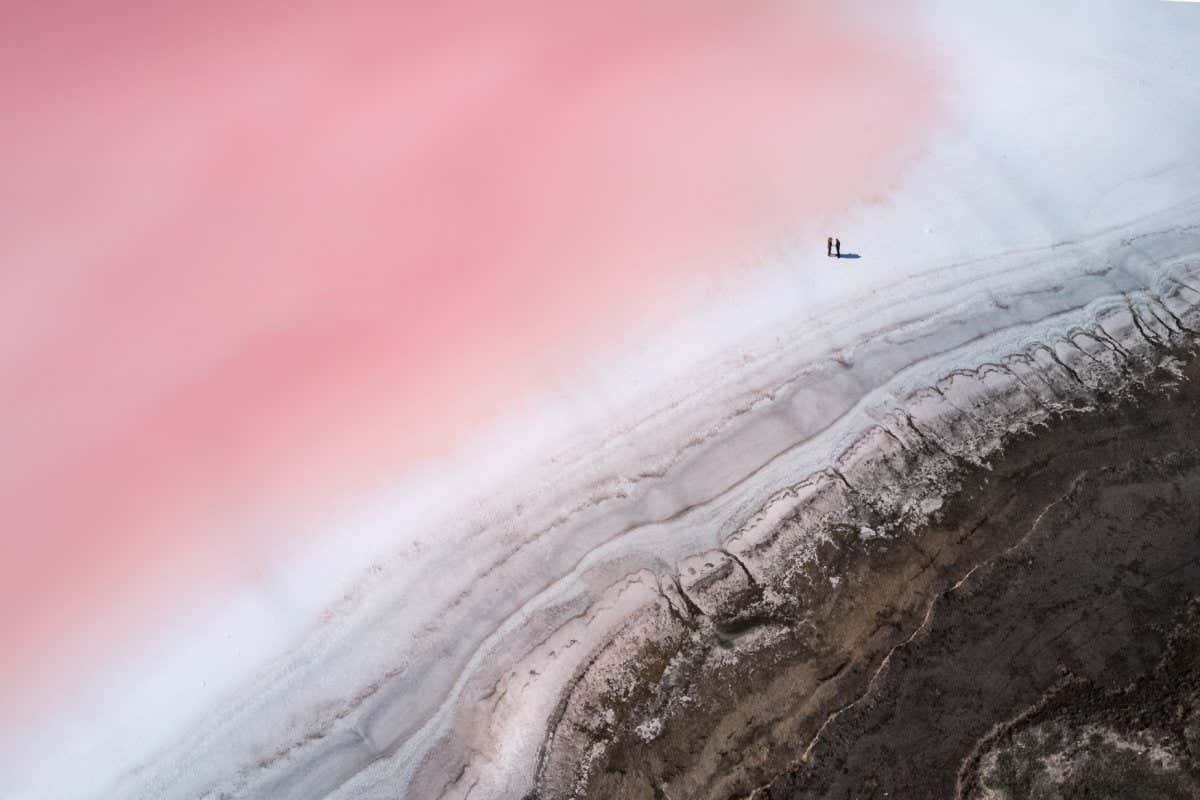 Dazzling photo of a pink salt lake shortlisted for major competition