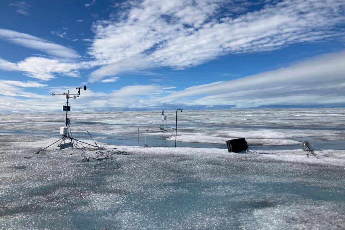 For the first time ever recorded, in the late summer of 2021, rain fell on the high central region of the Greenland ice sheet. This extraordinary event was followed by the surface snow and ice rapidly melting. Researchers discovered that it wasn?t the rain that caused the melt, it was unusually warm ?atmospheric rivers? that swept along Greenland, bringing potent melt conditions when the melt season would normally be drawing to a close. Thanks to detailed measurements from the network of automatic weather stations on the ice set up by the Department of Glaciology and Climate at the Geological Survey of Denmark and Greenland coupled with measurements from the Copernicus Sentinel-3 satellites in space helped researchers understand the exact processes and dynamics of how the ice melts.