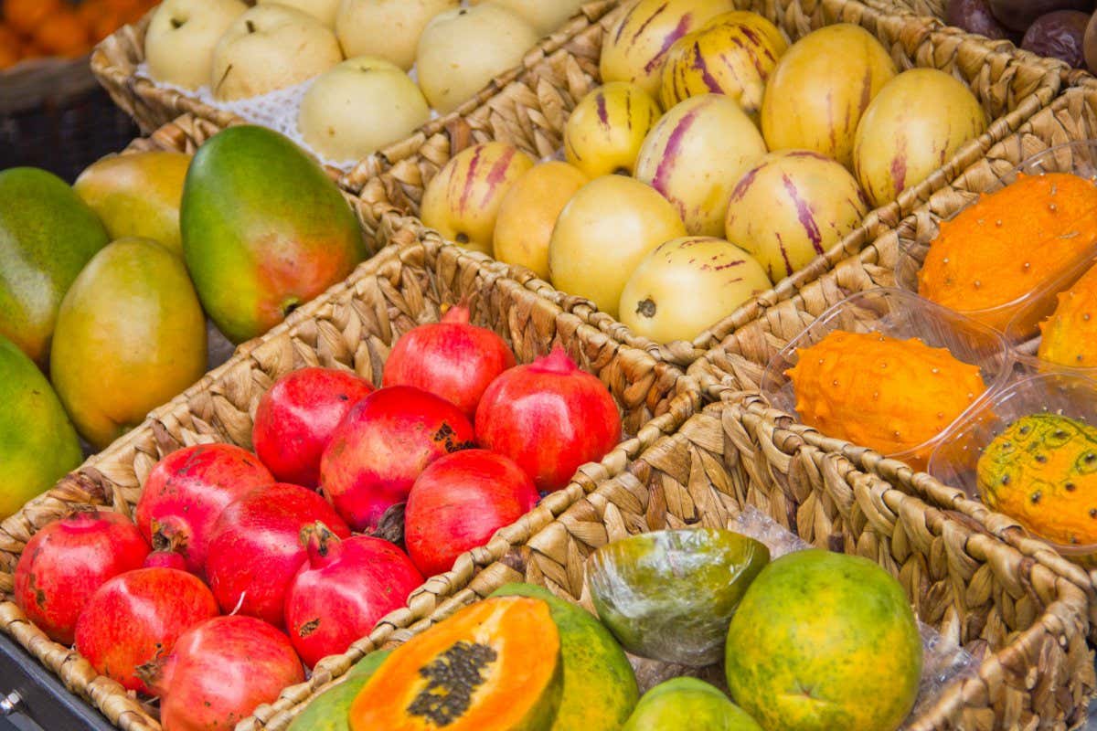 Fruit display in a street market