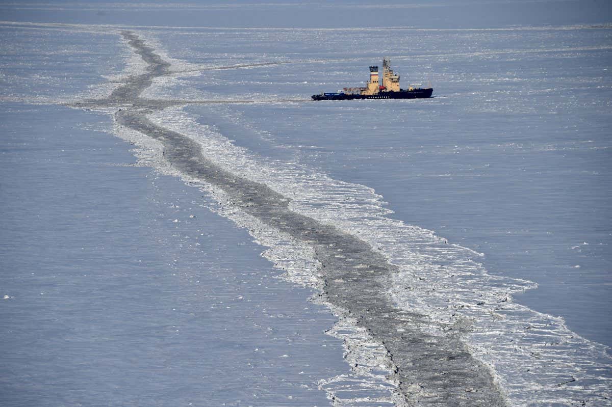 An icebreaker in the Kara Sea