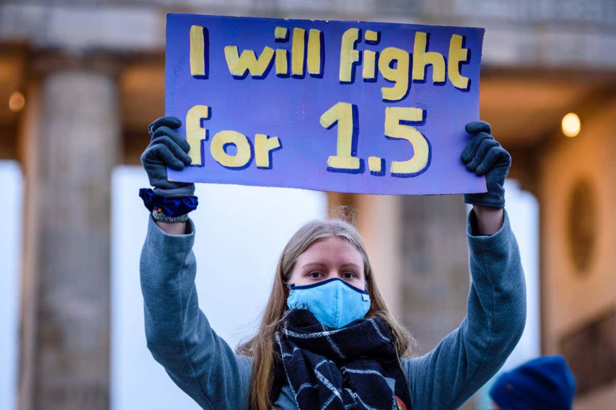 Environmental Activists Rally at the Brandenburg Gate, Berlin