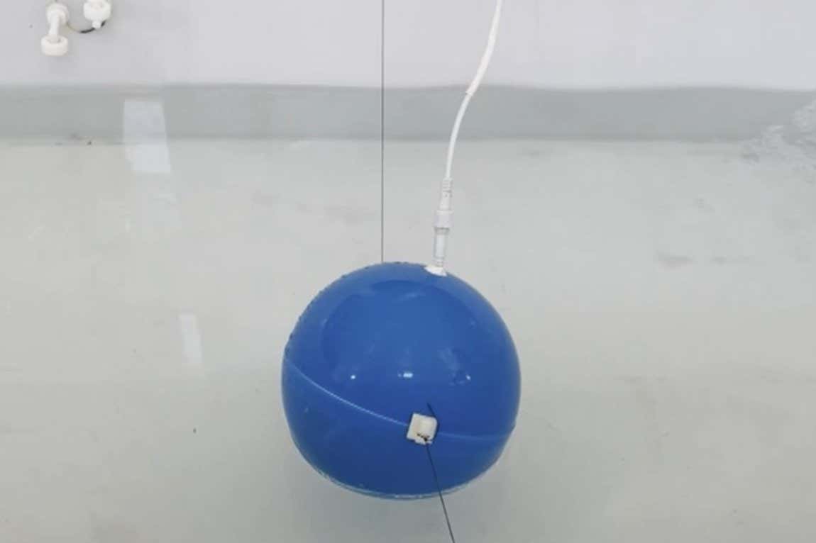 Image of the buoy that can charge itself using wave power