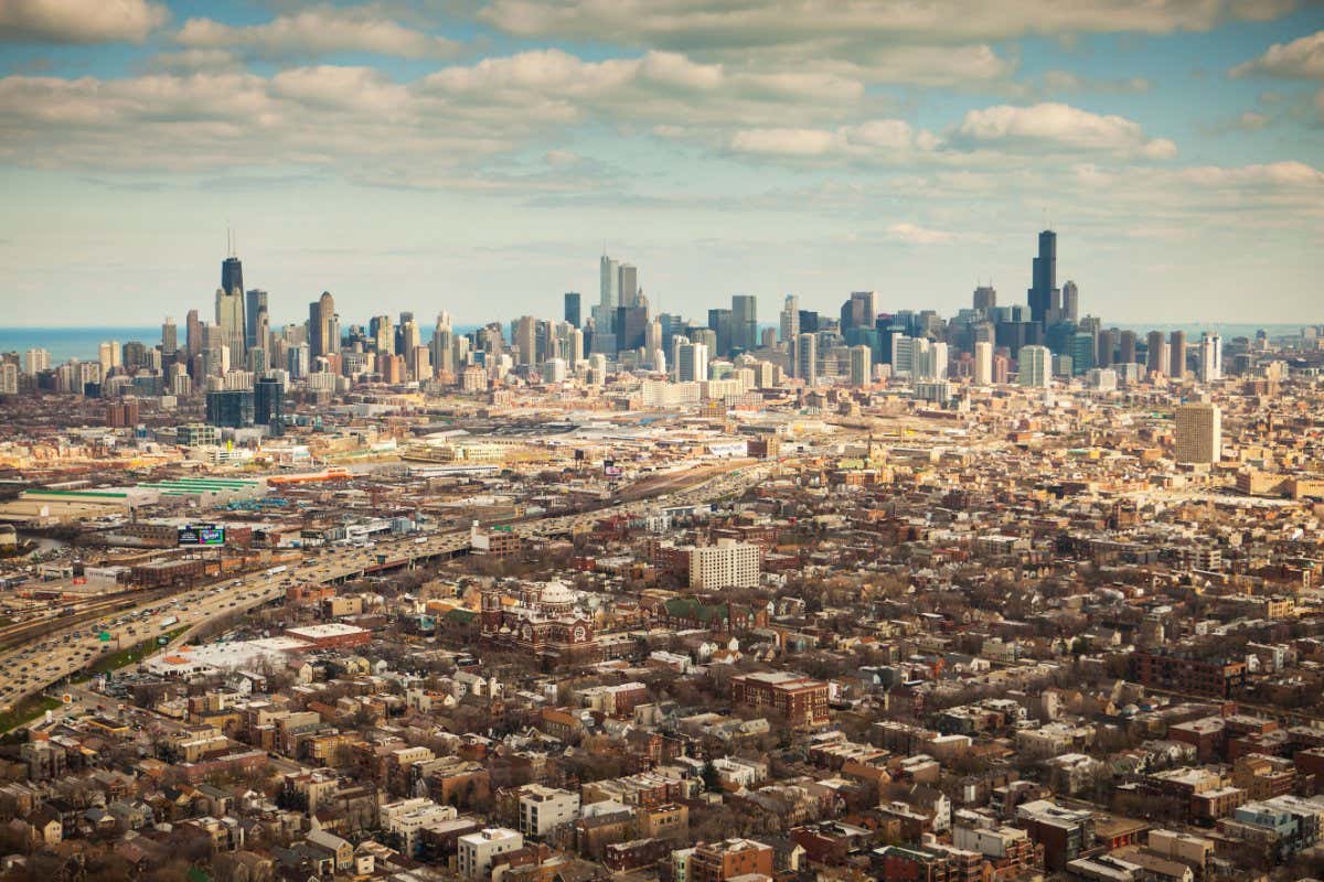 Aerial view of Chicago, Illinois