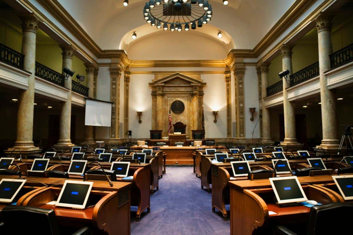 The State Senate Chambers in the Kentucky State Capitol