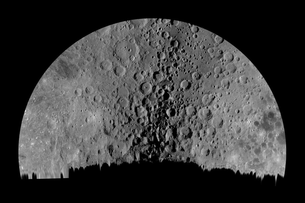 Above the Lunar South Pole ? Tom Glenn A composite of images of the lunar south pole created on two different dates (giving different views of the region). It one of the most detailed amateur-produced maps of this part of the moon, which is very difficult to observe from Earth. Taken with ZWO ASI183MM camera, 610-nm pass and green filters, 2350 mm f/10. A composite of two images, first: 500 x 10-millisecond exposures; second 250 x 18-milliseond exposures. Location: San Diego, California, USA
