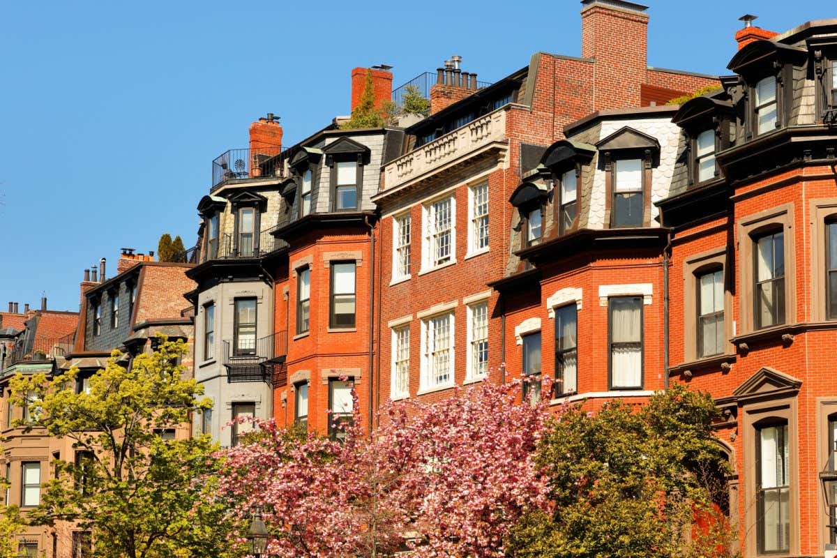 Brick houses in Boston, Massachusetts