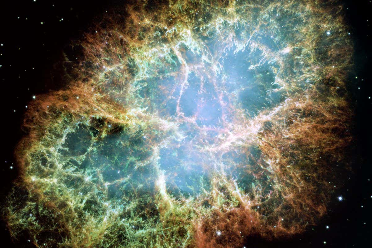 The Crab Nebula is one of the most intricately structured and highly dynamical objects ever observed. The new Hubble image of the Crab was assembled from 24 individual exposures taken with the NASA/ESA Hubble Space Telescope