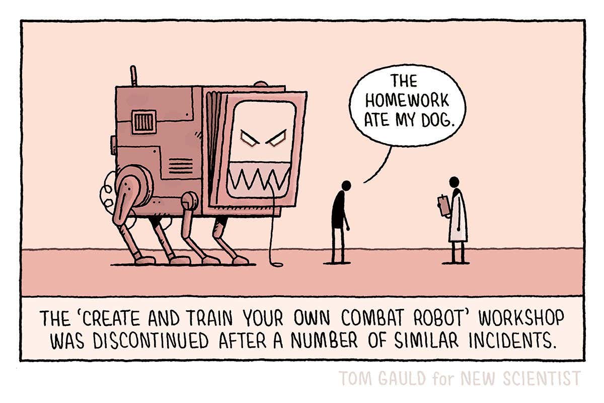 Tom Gauld on a combat robot workshop