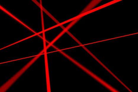 Laser beams crossing in different directions from several different sources