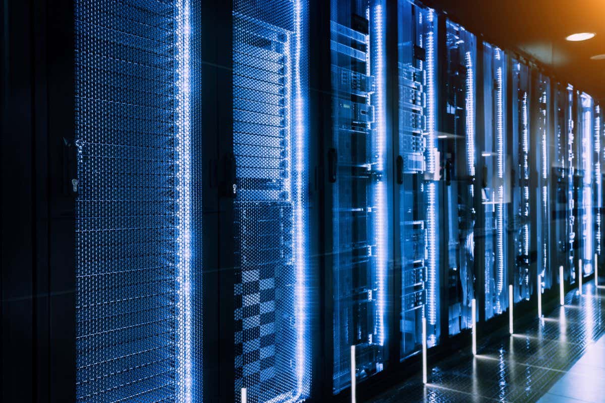 Data center in server room
