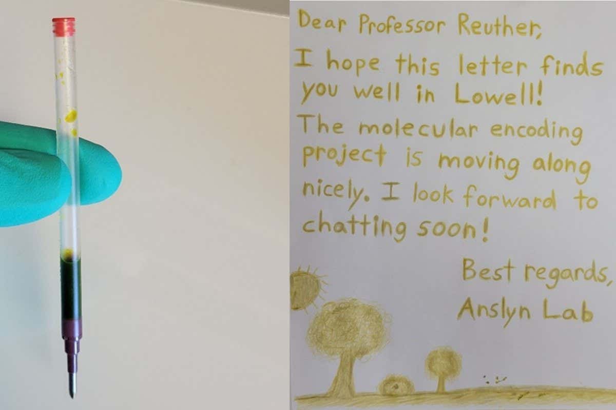 A letter that contained a secret message in the ink