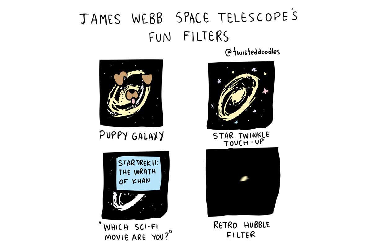 Twisteddoodles: Fun filters for the James Webb Space Telescope