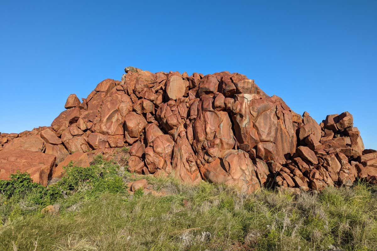 Rocks on Middle Gidley island in Murujuga, Western Australia, that typify the landscape