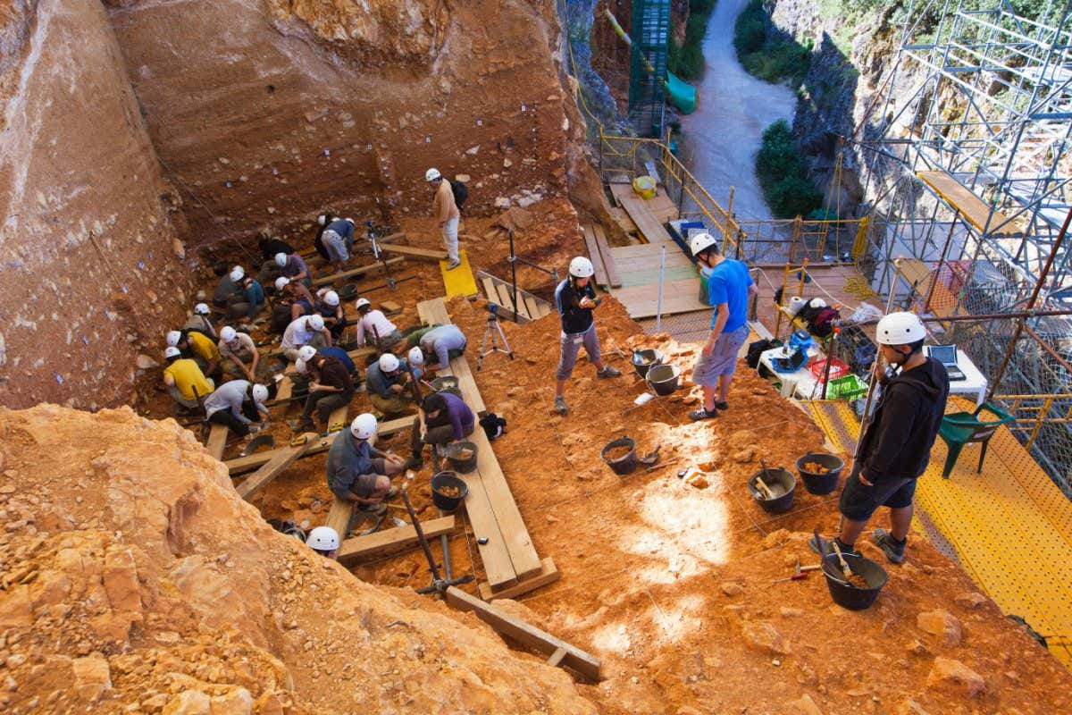 DEWD0X Archaeological Site of Atapuerca. Archaeological Site: Gran Dolina. World Heritage Site. Burgos. Castilla-Leon. Spain.