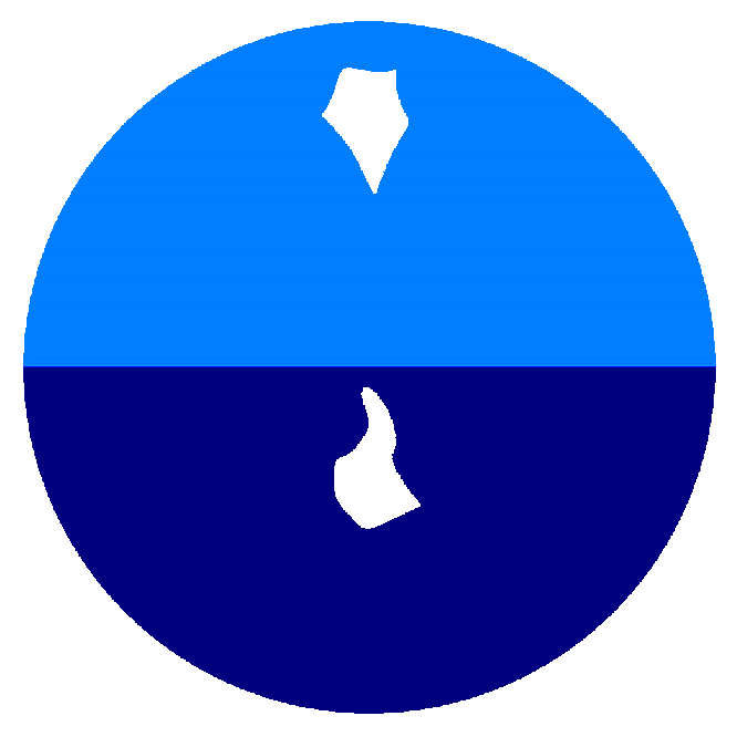 Two stirrers mix together two liquids