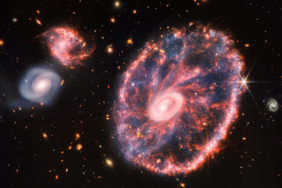 The Cartwheel galaxy and its companion galaxies