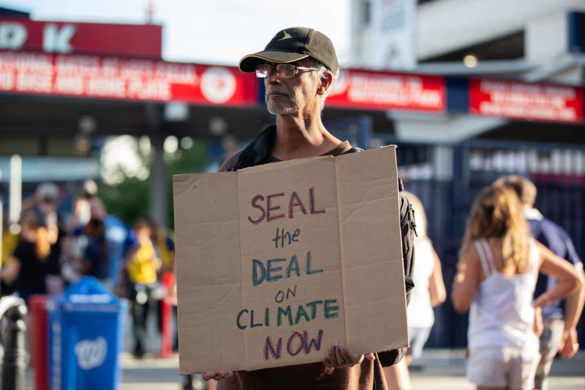 Climate Activists Protest Congressional Baseball Game, Washington, d.c., United States - 28 Jul 2022