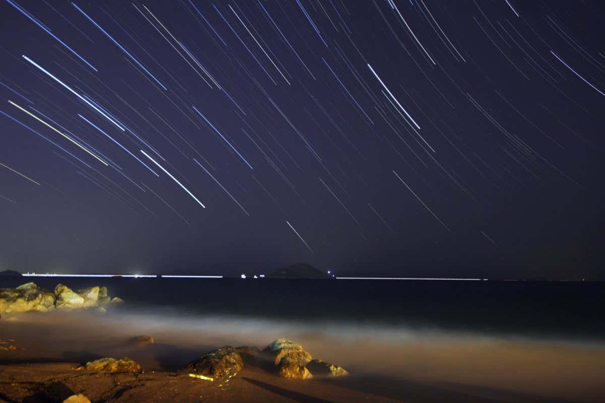 Perseid Meteor Shower and Startrails