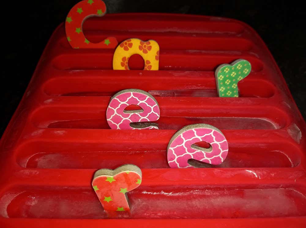 Alzheimer's Society research - people with young onset dementia can be 'frozen out'. Rachel Allen, who researches young onset dementia and careers, represents the "freezing out" that people with young onset dementia can experience. Work, once enjoyable and meaningful, is now cold and harsh. Stages towards retirement can't be negotiated as planned. Her image here depicts this - but the colourful letters signify that hope and purpose can continue. Careers continue to exist after a diagnosis. Copyright: Rachel Allen, University of the West of Scotland.