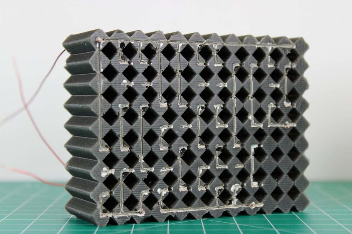 This mechanical integrated circuit material subtracts two numbers. The design process created by the research team can be extended to nearly any computational process that modern integrated circuits carry out. While these materials do not compete with conventional microprocessors, they will be integral to give engineered materials means to think.