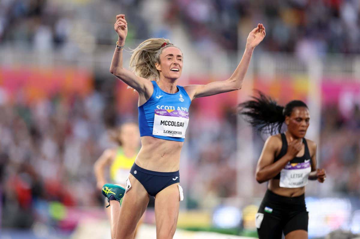 Mandatory Credit: Photo by Ryan Browne/Shutterstock (13048564cx) Eilish McColgan of Scotland celebrates victory in the Women's 10,000m final Commonwealth Games 2022, Day Seven, Birmingham, UK - 3 Aug 2022