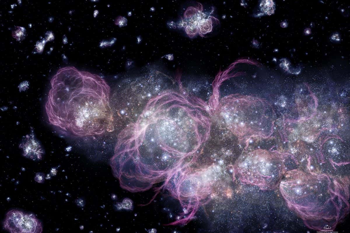 Artist's impression of the very early universe