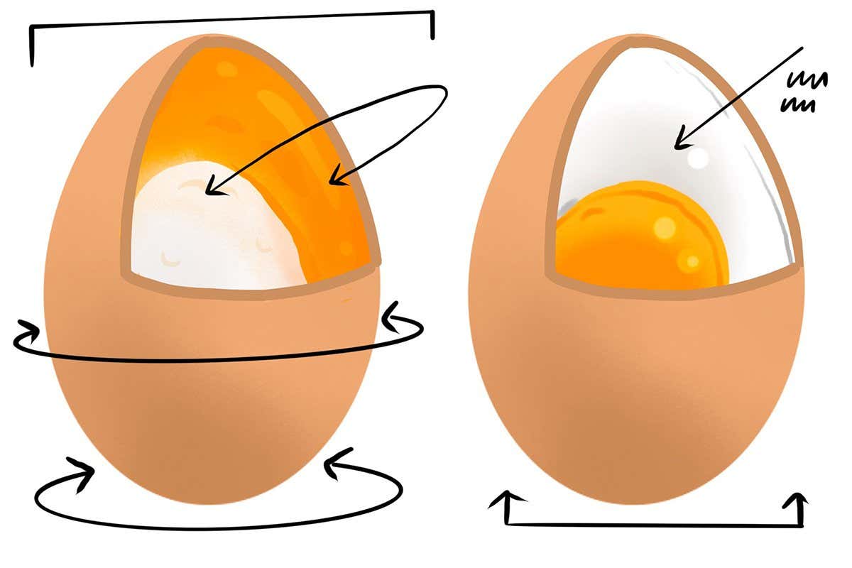 How to boil an egg so the yolk ends up on the outside of the inside