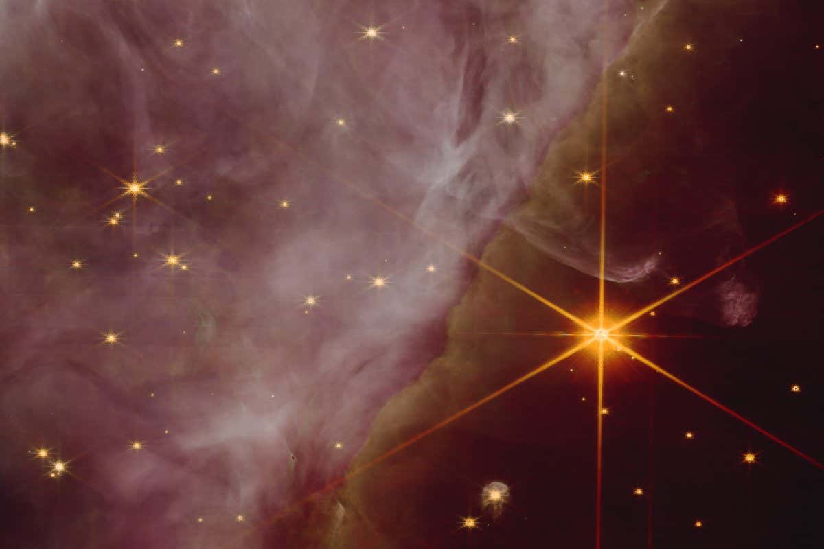 An image of the Orion nebula taken by JWST