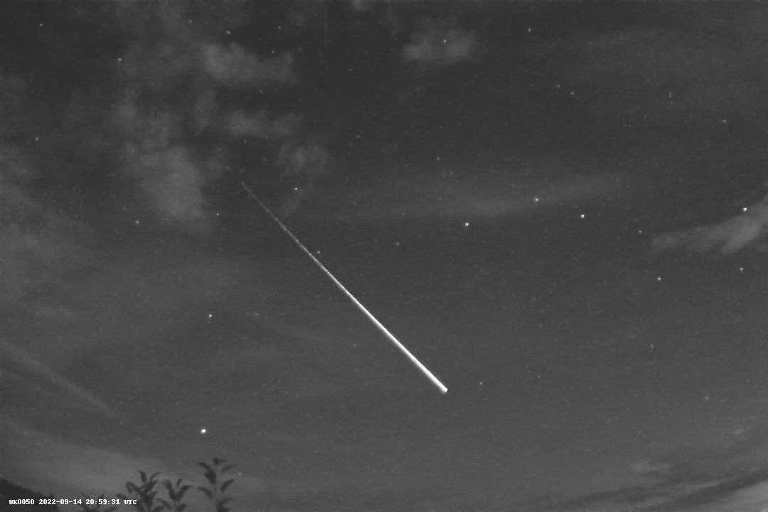 The fireball seen in the UK on 14 September