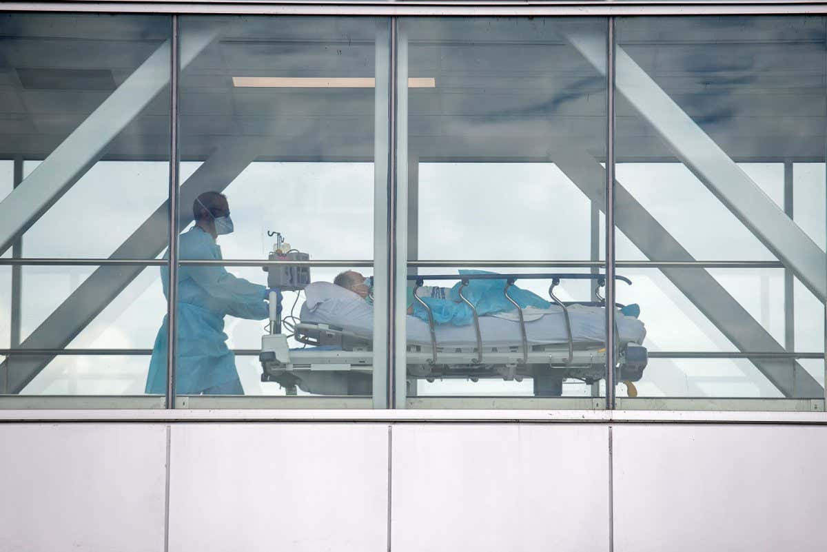 Patient in a hospital bed