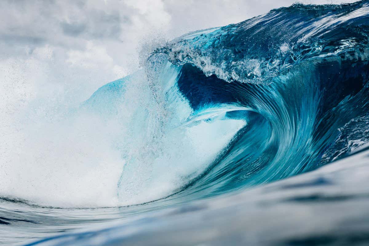 A picture of waves breaking