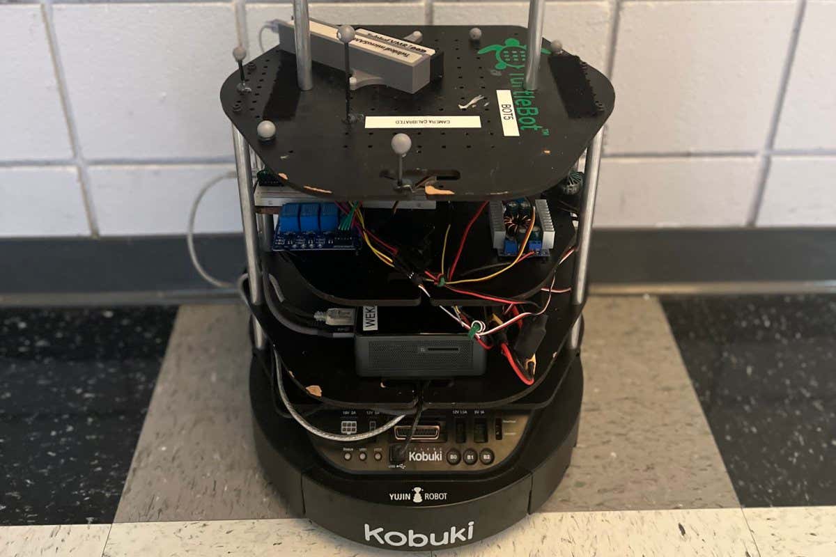 An image of a robot that navigates using magnetic fields
