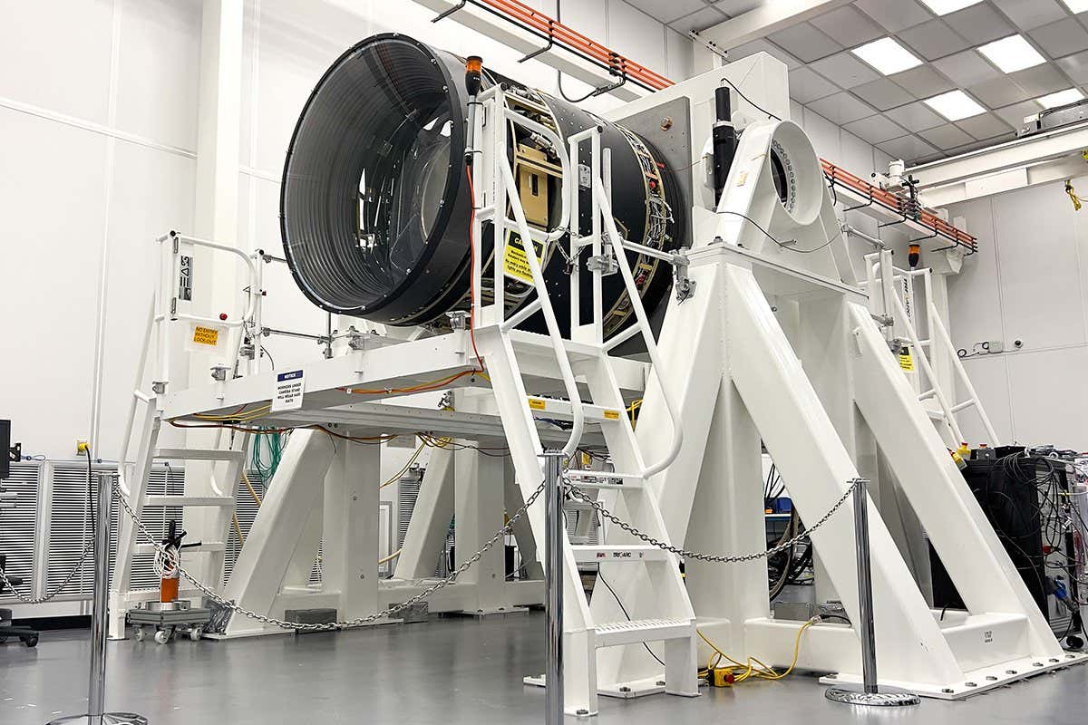 Researchers at SLAC National Accelerator Laboratory are nearly done with the LSST Camera, the world's largest digital camera ever built for astronomy. Roughly the size of a small car and weighing in at three tons, the camera features a five-foot wide front lens and a 3,200 megapixel sensor that will be cooled to -100?C to reduce noise. Once complete and in place atop the Vera C. Rubin Observatory's Simonyi Survey Telescope in Chile, the camera will survey the southern night sky for a decade, creating a trove of data that scientists will pore over to better understand some of the universe's biggest mysteries, including the nature of dark energy and dark matter.
