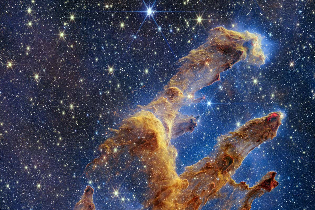 The Pillars of Creation as seen by the James Webb Space Telescope